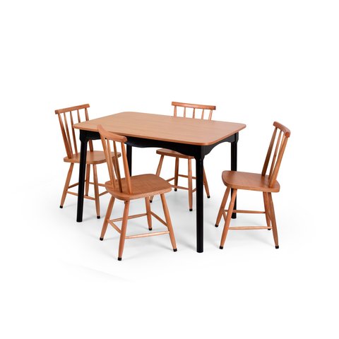 Jogo de Jantar Colonial Clássico Mesa Preta Soft 4 Cadeiras Cozinha