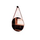 Ver imagem 1 de Espelho Adnet Redondo 45cm Alça De Couro + Suporte + Bucha