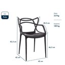 Ver imagem 2 de Kit 10 Cadeiras de Jantar Sala Cozinha Super Resistente e Empilhável Garden Life Cor Preto