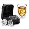 Kit com 2 duas formas de gelo caveira 3d para drink whisky refrigerante suco vodka gin top hallowen - 3