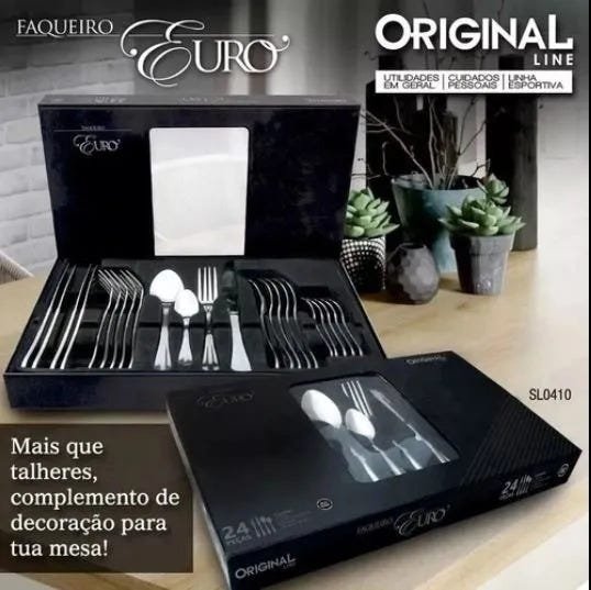 Faqueiro Qualidade Alto Padrão 24 Peças Inox Euro Original - 3