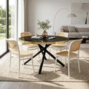 Ver imagem 6 de Conjunto Mesa de Jantar Redonda Solaris Preta 120cm com 4 Cadeiras Roma - Branco