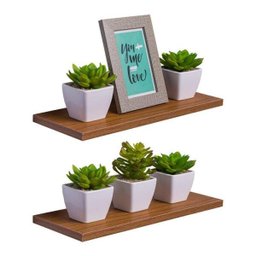 Kit 2 Prateleiras 30 x 15cm Freijó Suporte Invisível - 1