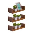 Ver imagem 1 de Kit 3 Prateleiras U 30 x 15cm Freijó Suporte Invisível