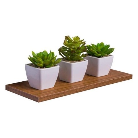 Prateleira 40 x 20cm Freijó Suporte Invisível