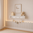 Ver imagem 1 de Prateleira Infantil com Pendurador 90cm Branco | MDF e Madeira Pinus |