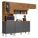 Ver imagem 6 de Kit para Cozinha Compacta Ambiente Alba com Balcão Amêndola Grafito Prime Tx - Demóbile