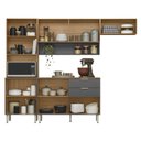 Ver imagem 5 de Kit para Cozinha Compacta Ambiente Alba com Balcão Amêndola Grafito Prime Tx - Demóbile