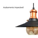 Ver imagem 3 de Lustre Pendente Industrial Moderno Nordic Preto Com Cobre