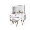 Penteadeira Camarim Anaisa com Banqueta Isa Leds e Espelho: Branca - 1