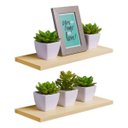 Ver imagem 1 de Kit 2 Prateleiras 30 x 15cm Bege Claro Suporte Invisível