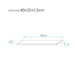 Prateleira 40 x 20cm Bege Claro Suporte Invisível - 3