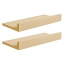 Ver imagem 2 de Kit 2 Prateleiras Porta Quadros 30 x 15cm Bege Claro Suporte Invisível