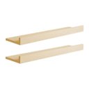 Ver imagem 2 de Kit 2 Prateleiras Porta Quadros 80 x 15cm Bege Claro Suporte Invisível