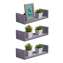 Ver imagem 1 de Kit 3 Prateleiras U 30 x 15cm Cinza Claro Suporte Invisível