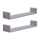 Ver imagem 2 de Kit 2 Prateleiras U 80 x 15cm Cinza Claro Suporte Invisível