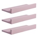 Ver imagem 2 de Kit 3 Prateleiras Porta Quadros 30 x 15cm Rosa Claro Suporte Invisível