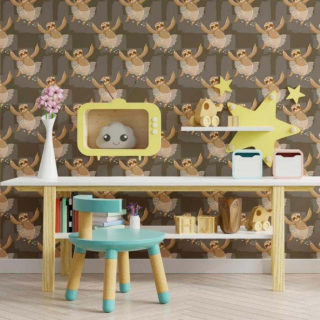 Papel De Parede Adesivo Preguiça N09065 Rolo 0,58x3M - 1