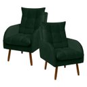 Ver imagem 1 de Kit 2 Poltronas Decorativa para Sala de Estar e Recepção Vanessa Veludo - Sofa Store:veludo Verde