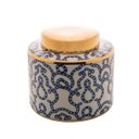 Ver imagem 2 de Potiche Decorativo Porcelana Azul/Branco 18X18Cm