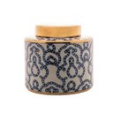 Ver imagem 1 de Potiche Decorativo Porcelana Azul/Branco 18X18Cm