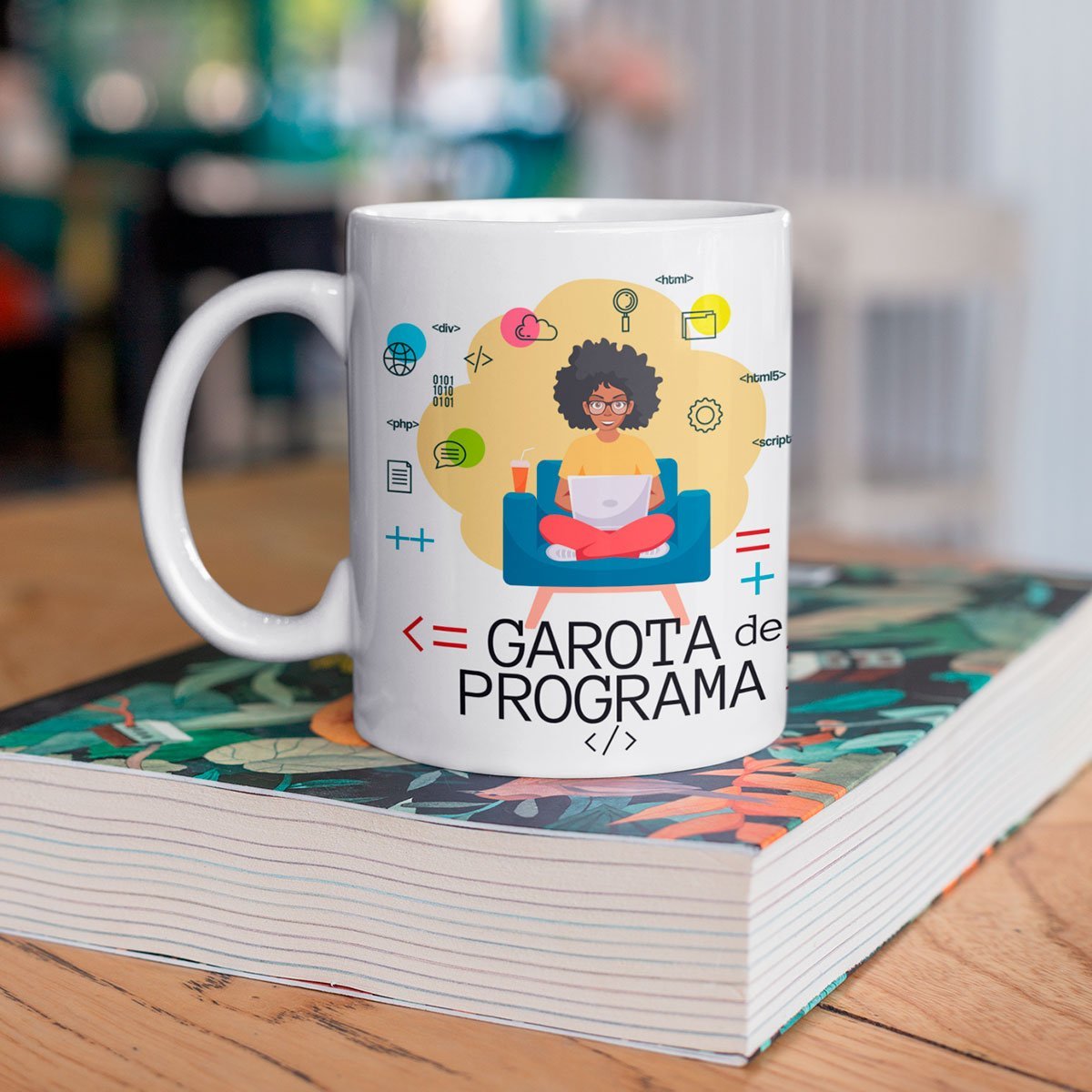 Caneca Programação Garota De Programa programadora Negra - 2