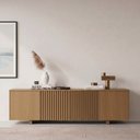 Ver imagem 1 de Rack para TV até 60 Polegadas 180x51cm Portas Ripadas Aruá CabeCasa MadeiraOriginals Marrom Jatobá