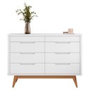 Ver imagem 2 de Cômoda Vicenza 8 Gavetas MDF Puxador Cava Branco Casa D Móveis