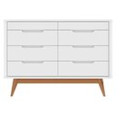 Ver imagem 1 de Cômoda Vicenza 8 Gavetas MDF Puxador Cava Branco Casa D Móveis