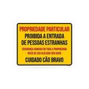 Ver imagem 1 de Kit 3 Placas Proibida Entrada Risco Alvejado Cão Bravo
