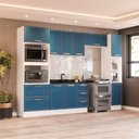 Ver imagem 1 de Cozinha Compacta 250086 5 Peças Amara Branco Azul Politorno Móveis