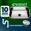 Ver imagem 3 de Cuba Pia Inox 304 Cozinha Nº1 47x30x17 As Funda