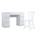 Ver imagem 1 de Mesa de Escritório Ditália 7 Gavetas com Cadeira Pe-100 Cor:branco
