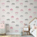 Ver imagem 2 de Papel de parede nuvem menina rosa infantil M² PP134