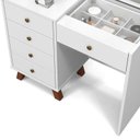 Ver imagem 2 de Penteadeira Camarim Led com Banqueta Espelho 5 Gavetas 95cm Mel Patrimar Branco