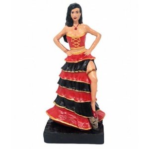 Imagem Pomba Gira Crânio 7 Saias Vermelho em Resina 15 cm