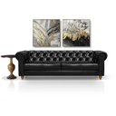Ver imagem 2 de Sofá Chesterfield 3 Lugares com Capitonê Corino Preto Art Estofados