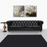 Sofá Chesterfield 3 Lugares com Capitonê Corino Preto Art Estofados - 1