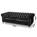 Ver imagem 4 de Sofá Chesterfield 3 Lugares com Capitonê Corino Preto Art Estofados