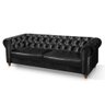 Sofá Chesterfield 3 Lugares com Capitonê Corino Preto Art Estofados - 3
