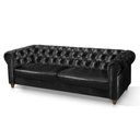 Ver imagem 3 de Sofá Chesterfield 3 Lugares com Capitonê Corino Preto Art Estofados