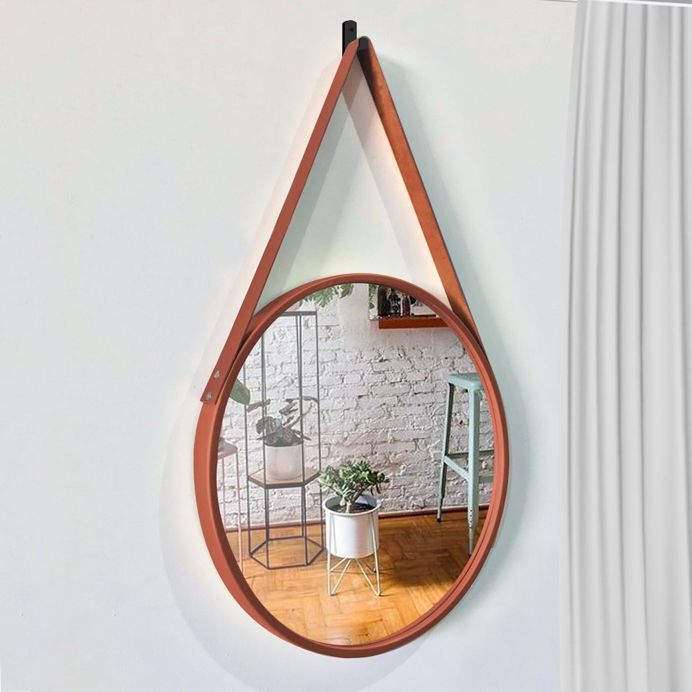 Espelho Decorativo Adnet Redondo Marrom 60 cm - D'Rossi - 2