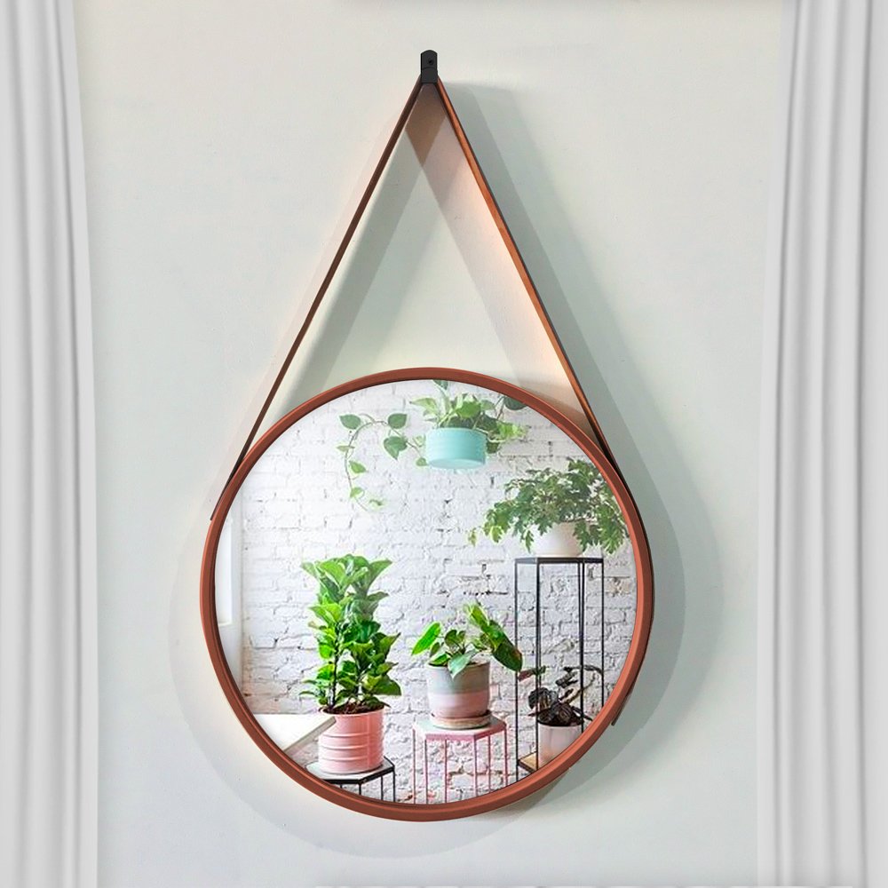 Espelho Decorativo Adnet Redondo Marrom 60 cm - D'Rossi - 1