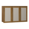 Armario de Cozinha 120cm 3 Portas Telinha Sem Puxador Linha Fabi - Luciane Móveis Tela Palha/MDF - 1