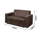 Ver imagem 6 de Sofá-Cama Pratik 5000 Mamflex Marrom Suede Amassado Marrom