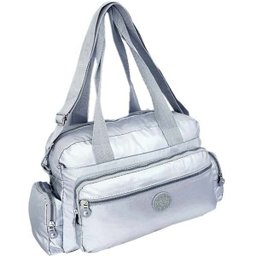 Bolsa Tactel Sacola Transversal e Ombro Viagem Academia 450A:PRATA - 3