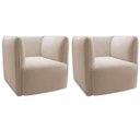 Ver imagem 1 de Kit 2 Poltronas para Sala e Escritório Decorativas Maliva Veludo Bege