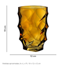 Ver imagem 2 de Vaso Decorativo de Vidro Âmbar 19x12x12cm Enfeite Sala Mesa Estante Aparador