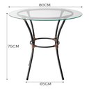 Ver imagem 3 de Mesa para Área Externa Redonda Happy Hour de Aço e Fibra Sintética e Vidro 80 Cm Acesse Móveis