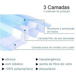 Máscara Cirúrgica Descartável Tripla - Com 100 Unidades - 2
